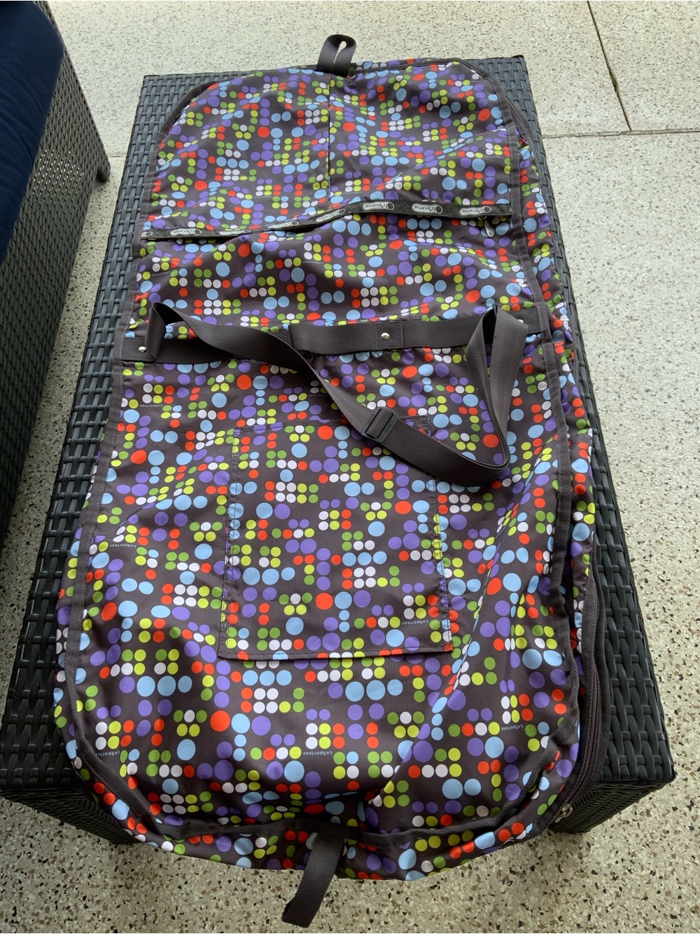 Gently used LeSportSac Sac Colorful Polka Dot Garment Bag - Picture 2 of 5